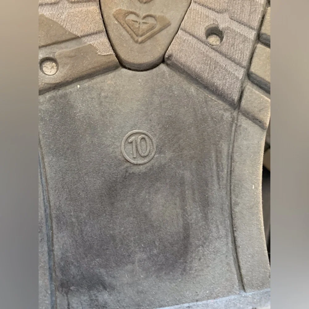 Roxy Women's Gray Canvas Lace-Up Boots with Pink Floral Lining - Picture 6 of 7